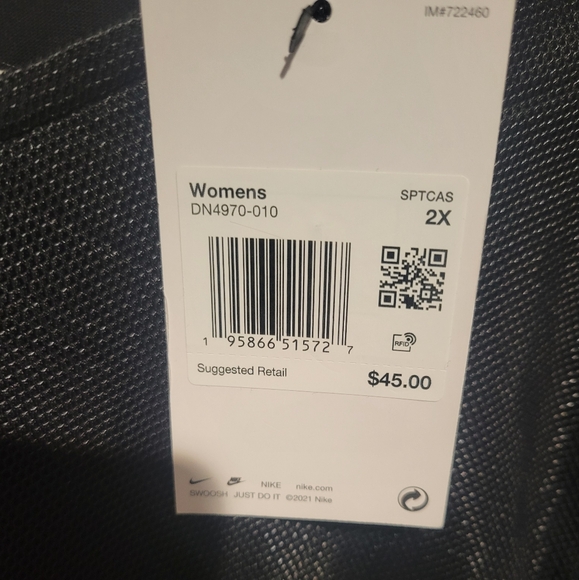 NWT Nike Air Women's Sportswear workout Mesh Crop Top Black White Size 2X - Picture 8 of 9